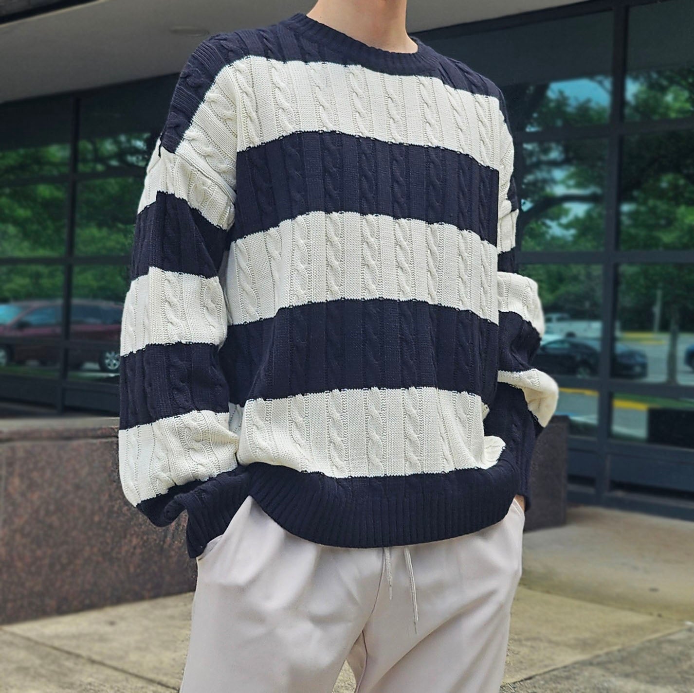 Striped(Dangara) twisted knitwear