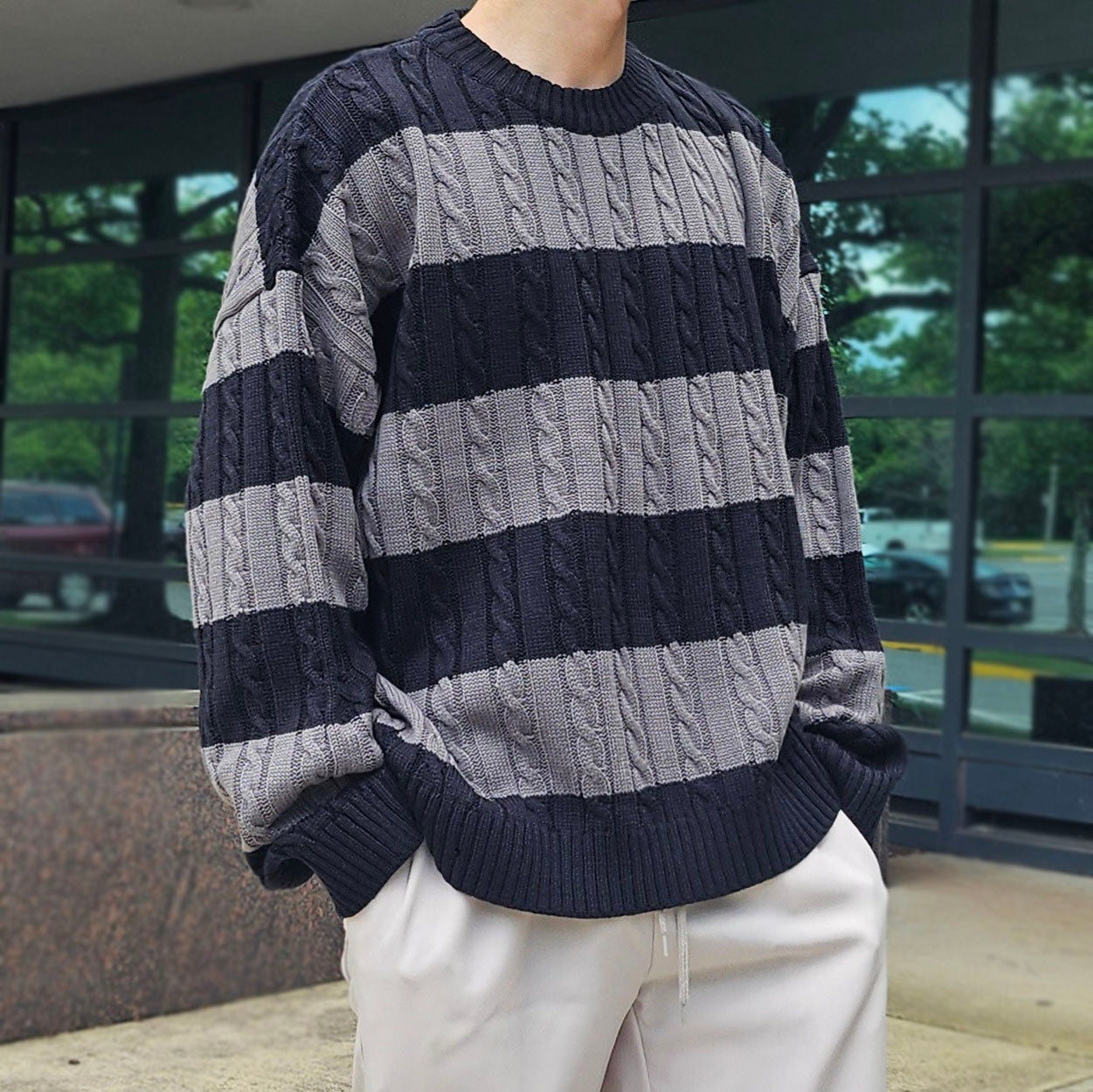 Striped(Dangara) twisted knitwear
