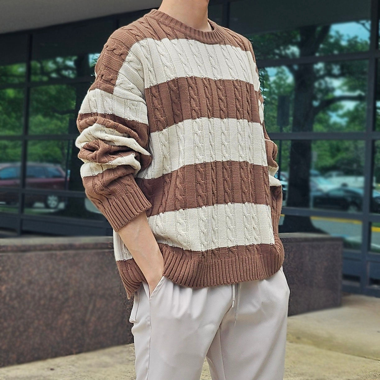 Striped(Dangara) twisted knitwear