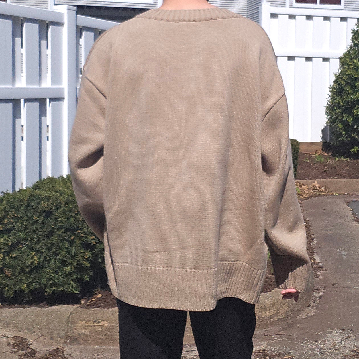 Beige V-Neck Knitwear