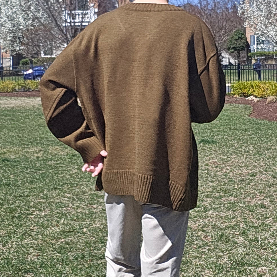 Khaki V-Neck Knitwear