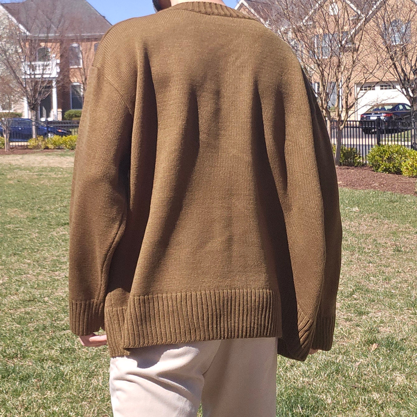 Khaki V-Neck Knitwear