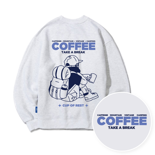 [F/W] TSP-61 Break a rest with Coffee Fleece-lined Sweatshirt